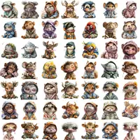 Sleepy Animals Clipart Bundle grid view showing variety of poses with mice, deer, and parrots wrapped in cozy blankets. High-quality resources for educational materials.