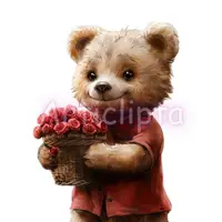 Video preview of Mega Bundle Teddy Bear Boy Clipart. Slideshow featuring 30+ bears in red, blue, green, and gold clothes. Isolated PNGs for sublimation.