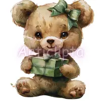 Video preview of Teddy Bear Girl Clipart Mega Bundle. Slideshow featuring 30+ bears in pink, purple, and green. Isolated PNGs for planner stickers.