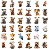 Forest Critters Baby Animal PNG Pack grid view featuring a variety of woodland and farm animals like deer, bunnies, raccoons, sheep, and snakes. High-quality isolated PNGs.