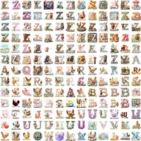 Grid view showing letters Z through R from the Watercolor Easter Alphabet Clipart Bundle, decorated with chickens, hens, chicks, and colorful eggs. High quality isolated PNGs for sublimation.