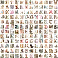 Mega bundle grid view of the full Easter Cat Alphabet collection, showing letters A through Z in various poses with kittens and eggs. High-quality isolated PNGs for sublimation and POD.