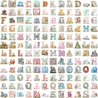 Contact sheet of the Easter Sheep Alphabet collection, displaying letters C through R with adorable sheep, goats, and decorative eggs in various colors. Transparent PNGs for digital scrapbooking.