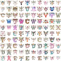 Watercolor Christmas Alphabet Mega Bundle grid view with letters A-Z topped with colorful reindeer antlers, hats, and sparkling ornaments. Full collection preview ideal for vibrant sublimation designs and digital scrapbooking.