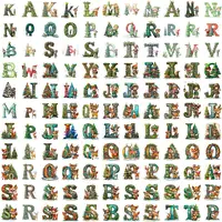 Watercolor Elf and Reindeer Christmas Alphabet Clipart grid view showing various letters decorated with playful elves and cute baby deer. Full collection preview for KDP activity books.