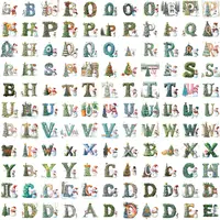 Watercolor Snowman Christmas Alphabet Clipart grid view presenting a full assortment of letters featuring festive snowmen, pine trees, and winter elements. High-quality isolated PNGs.