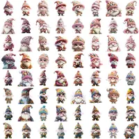 Grid view of diverse cute watercolor Easter Gnome clipart with pink and pastel spring color palettes. Perfect for planner stickers, digital scrapbooking, and classroom decor.