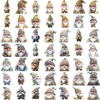Collection grid view showing various cute Easter Gnome clipart in a mix of soft blue, grey, and pastel spring colors. Commercial use PNGs for digital planning.