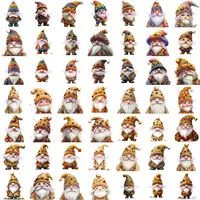 Full collection preview grid showing a mega bundle of Watercolor Fall Gnomes Clipart with rainbow, orange, and brown tones. Perfect for digital planner stickers and printable materials.