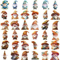 Mega Bundle of Beach Themed Gnome Clipart grid view showcasing a variety of blue and orange tropical gnomes. Perfect for creating classroom decor or educational resources with a summer theme.
