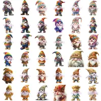 Mega Bundle of 36 Flower Gnomes for Mother's Day featuring colorful floral hats and spring outfits. Full collection preview for high-quality sublimation products.