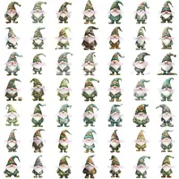 Sage green floral gnomes featuring elegant rose motifs and textured fabrics. Full collection preview for commercial use sublimation and digital planners.