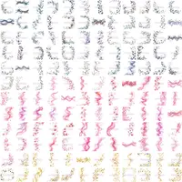 Assortment of Monochrome grey and Pink watercolor wavy borders and floral frames. Grid view of soft abstract elements for printable invitations and planner layouts.