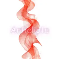Vertical red and orange watercolor smoke wave. Abstract wavy border element isolated for document design and digital scrapbooking layouts.