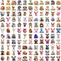 Full collection preview of watercolor clipart featuring adorable baby animals like pigs, rabbits, squirrels, and small lizards and snakes. Assortment of styles, perfect for digital scrapbooking and printable stickers. Commercial use PNGs.