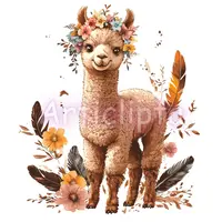 Video preview of Animals Watercolor Clipart Bundle. Slideshow featuring cute alpacas, sleeping cats, and fantasy dragons. Isolated PNGs for sublimation.