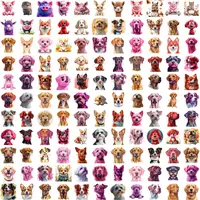 Full collection preview of watercolor clipart featuring various cute domestic dogs in diverse breeds and adorable small pigs. Grid view showing a range of expressive and colorful illustrations. Useful for planner stickers and digital scrapbooking.