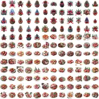 Watercolor Christmas Mega Bundle grid view showing various decorated pine cones with bows, and plates full of festive Christmas cookies, gingerbread, and strawberries. Full collection preview of holiday treats and natural elements. Ideal for educational resources.