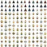 Watercolor Christmas Mega Bundle 264 elements featuring rows of decorated Christmas trees and glass baubles with winter scenes. Vibrant, high-quality, and detailed collection. Commercial use PNGs for sublimation and digital scrapbooking.