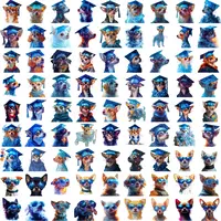 Collection preview of cool Chihuahua dogs in graduation gowns, sunglasses and blue hoodies. Watercolor style puppy clipart for student designs and POD products. High quality transparent PNG files.