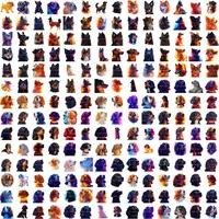 Assortment of Cocker Spaniel, Border Collie and Shepherd clipart. Warm color palette and fiery artistic designs perfect for wall art, scrapbooking and commercial projects.