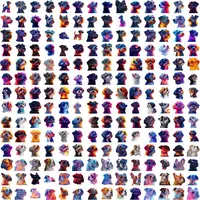 Full collection preview of Schnauzer and Shih Tzu clipart. Artistic colorful styles and neon effects for print on demand, digital crafting and low content book covers.