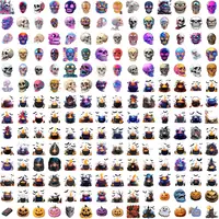 Grid view showing a vast collection of Halloween clipart including colorful sugar skulls, bubbling witch cauldrons, and potion bottles. Perfect for sublimation.