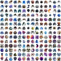 Grid view of fantasy monster clipart featuring furry beasts, slime creatures, and spooky yet cute aliens in blue and purple tones. Great for kids' activity books.