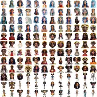Large grid preview of diverse women with sunflower crowns and unique fashion dolls. Watercolor clipart collection featuring various hairstyles and poses. Transparent PNGs for sublimation.