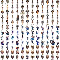 Comprehensive grid of full body fashion dolls and female volleyball players. Diverse character clipart collection for digital scrapbooking. High quality transparent PNGs for POD products.