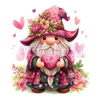 Video preview of Valentine's Day v2 Watercolor Clipart Bundle. Slideshow featuring romantic hearts, gnomes, and stylish women. Isolated PNGs for planners.