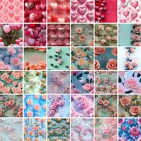 Assortment of floral seamless patterns featuring vintage pink roses and romantic botanical textures. Elegant background designs for wedding invites and stationary.