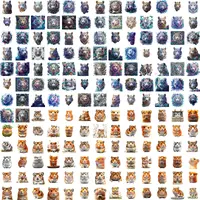 Grid view display featuring majestic tiger portraits with flowers and adorable hamster illustrations. High quality PNGs for wild animal and pet themed projects.