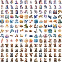 Assortment of styles including unicorns, sea life like whales and turtles, and forest animals. diverse watercolor assets for educational resources and crafting.