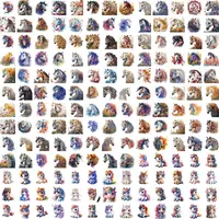 Grid view showing variety of poses of watercolor horses and unicorns with floral accents. Beautiful equine collection perfect for planner stickers and scrapbooking.