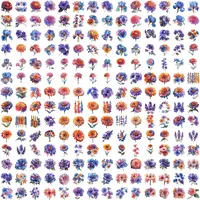 Full collection preview of meadow flowers including irises, pansies, and zinnias. Diverse watercolor floral clipart for educational resources, nature projects and DIY.