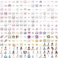 Assortment of kawaii weather elements like happy clouds and rainbows alongside elegant watercolor brides in wedding dresses. Isolated PNGs for sublimation.