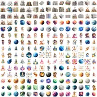 Grid view displaying space-themed clipart including cute astronauts, colorful planets, rocket ships, and stacks of books. Educational resources perfect for classroom decor and boys' bedroom art.