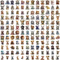 Sleepy Animals Clipart Bundle grid view showing full collection of creatures in blue hoodies and pajamas. Assortment of styles perfect for baby shower invites.