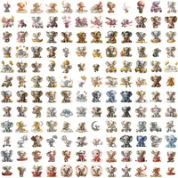 Cute Baby Elephant Clipart collection preview. Grid view showing variety of poses with elephants flying planes, sleeping on clouds, and driving cars. Perfect for nursery decor, baby shower invitations, and sublimation.