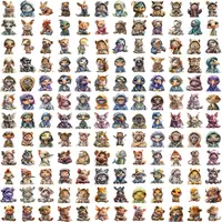 Funny Animals in Hoodies Clipart Bundle grid view showing variety of mice and raccoons in colorful outfits. Assortment of styles perfect for planner stickers.