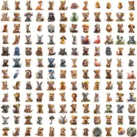 Mixed Baby Animals Clipart Bundle grid view showing variety of poses including squirrels, foxes and frogs. Full collection preview perfect for educational resources.