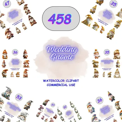 Wedding Gnome Clipart Mega Bundle Collection