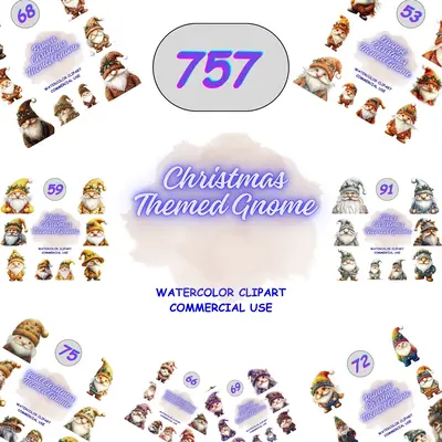 Mega Christmas Gnome Clipart Bundle for Sublimation