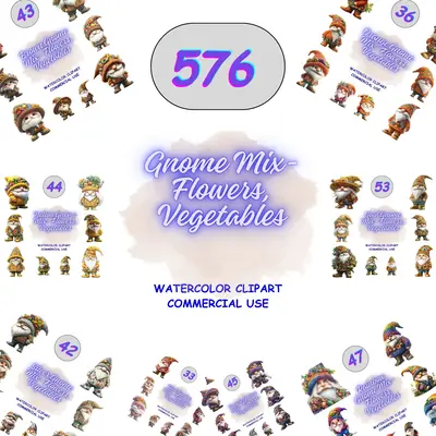 Mega Gnome Clipart Bundle Collection for Sublimation