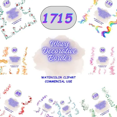 Wavy Decorative Border Mega Clipart Bundle